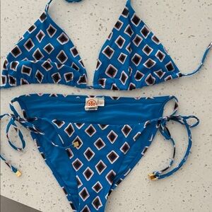 Tory Burch Vibrant Blue and Pink Bikini